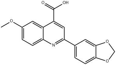 2-(1,3-benzodioxol-5-yl)-6-methoxyquinoline-4-carboxylic acid Struktur