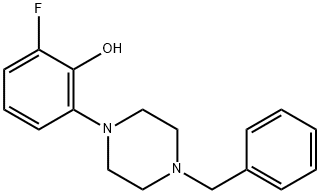 2-(4-Benzylpiperazino-1-yl)-6-fluorophenol Struktur