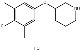 3-(4-Chloro-3,5-dimethylphenoxy)piperidinehydrochloride Struktur