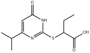 2-(4-Isopropyl-6-oxo-1,6-dihydro-pyrimidin-2-ylsulfanyl)-butyric acid Struktur