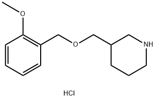 3-{[(2-Methoxybenzyl)oxy]methyl}piperidinehydrochloride Struktur