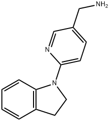 [6-(2,3-Dihydro-1H-indol-1-yl)-3-pyridinyl]-methanamine Struktur