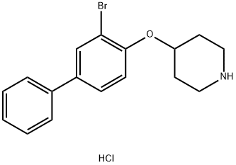 3-Bromo[1,1'-biphenyl]-4-yl 4-piperidinyl etherhydrochloride Struktur