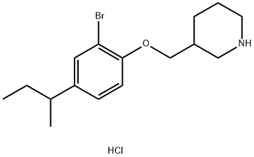 3-{[2-Bromo-4-(sec-butyl)phenoxy]-methyl}piperidine hydrochloride Struktur