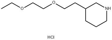 3-[2-(2-Ethoxyethoxy)ethyl]piperidinehydrochloride Struktur