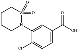 4-Chloro-3-(1,1-dioxo-1lambda*6*-[1,2]thiazinan-2-yl)-benzoic acid Struktur