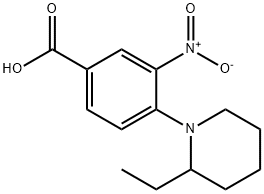 4-(2-Ethyl-1-piperidinyl)-3-nitrobenzoic acid Struktur