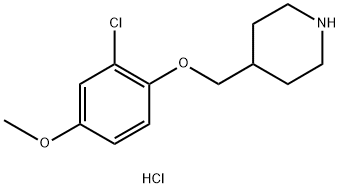 4-[(2-Chloro-4-methoxyphenoxy)methyl]piperidinehydrochloride Struktur