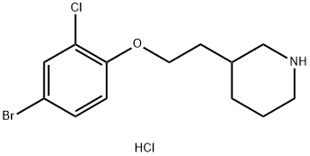 3-[2-(4-Bromo-2-chlorophenoxy)ethyl]piperidinehydrochloride Struktur