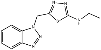 (5-Benzotriazol-1-ylmethyl-[1,3,4]thiadiazol-2-yl)-ethyl-amine Struktur