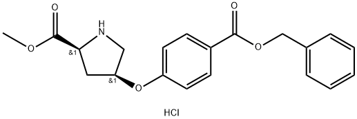 Methyl (2S,4S)-4-{4-[(benzyloxy)carbonyl]phenoxy}-2-pyrrolidinecarboxylate hydrochloride Struktur