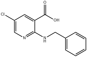 2-(Benzylamino)-5-chloronicotinic acid Struktur