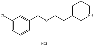 3-{2-[(3-Chlorobenzyl)oxy]ethyl}piperidinehydrochloride Struktur