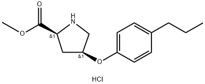 Methyl (2S,4S)-4-(4-propylphenoxy)-2-pyrrolidinecarboxylate hydrochloride Struktur