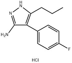 4-(4-Fluoro-phenyl)-5-propyl-2H-pyrazol-3-ylaminehydrochloride Struktur