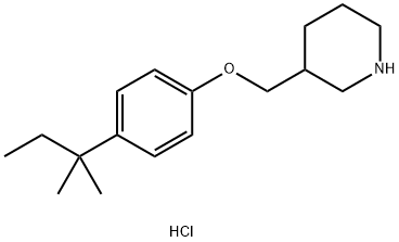 3-{[4-(tert-Pentyl)phenoxy]methyl}piperidinehydrochloride Struktur