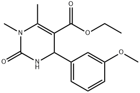 Ethyl 4-(3-methoxyphenyl)-1,6-dimethyl-2-oxo-1,2,3,4-tetrahydro-5-pyrimidinecarboxylate Struktur