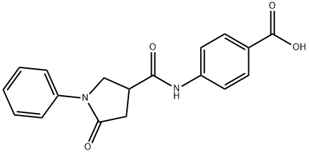 benzoic acid, 4-[[(5-oxo-1-phenyl-3-pyrrolidinyl)carbonyl] Struktur