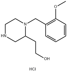 2-[1-(2-Methoxybenzyl)-2-piperazinyl]ethanol dihydrochloride Struktur