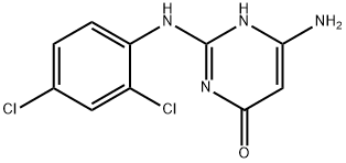 6-Amino-2-[(2,4-dichlorophenyl)amino]pyrimidin-4(3H)-one Struktur