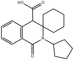 2'-Cyclopentyl-1'-oxo-1',4'-dihydro-2'H-spiro[cycl ohexane-1,3'-isoquinoline]-4'-carboxylic acid Struktur