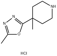 4-Methyl-4-(5-methyl-1,3,4-oxadiazol-2-yl)-piperidine hydrochloride Struktur