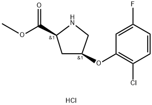 Methyl (2S,4S)-4-(2-chloro-5-fluorophenoxy)-2-pyrrolidinecarboxylate hydrochloride Struktur