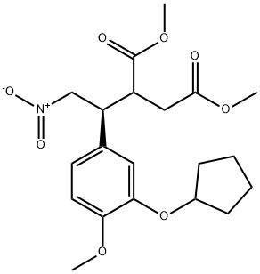 Dimethyl 2-{(1S)-1-[3-(cyclopentyloxy)-4-methoxyphenyl]-2-nitroethyl}succinate Struktur