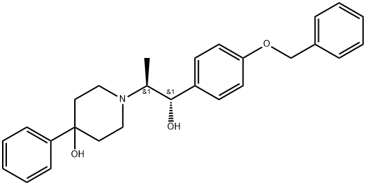 1-{(1R,2R)-2-[4-(Benzyloxy)phenyl]-2-hydroxy-1-methylethyl}-4-phenylpiperidin-4-ol Struktur