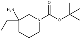 tert-Butyl 3-amino-3-ethylpiperidine-1-carboxylate Struktur