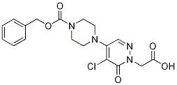 [4-{4-[(Benzyloxy)carbonyl]piperazin-1-yl}-5-chloro-6-oxo-6H-pyridazin-1-yl]acetic acid Struktur