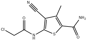 5-[(CHLOROACETYL)AMINO]-4-CYANO-3-METHYLTHIOPHENE-2-CARBOXAMIDE Struktur