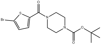 tert-butyl 4-[(5-bromo-2-thienyl)carbonyl]tetrahydro-1(2H)-pyrazinecarboxylate Struktur