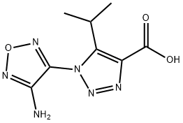 1-(4-Amino-1,2,5-oxadiazol-3-yl)-5-isopropyl-1H-1,2,3-triazole-4-carboxylic acid Struktur