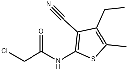 2-Chloro-N-(3-cyano-4-ethyl-5-methylthien-2-yl)-acetamide Struktur