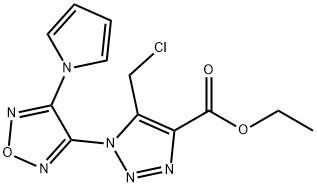 Ethyl 5-(chloromethyl)-1-[4-(1H-pyrrol-1-yl)-1,2,5-oxadiazol-3-yl]-1H-1,2,3-triaz Struktur