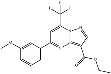 ethyl 5-(3-methoxyphenyl)-7-(trifluoromethyl)pyrazolo[1,5-a]pyrimidine-3-carboxylate Struktur