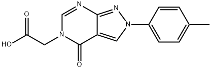 [2-(4-methylphenyl)-4-oxo-2,4-dihydro-5H-pyrazolo[3,4-d]pyrimidin-5-yl]acetic acid Struktur