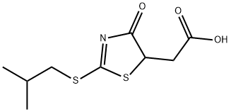 [2-(isobutylthio)-4-oxo-4,5-dihydro-1,3-thiazol-5-yl]acetic acid Struktur