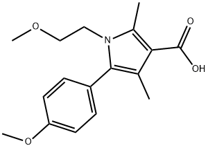 1-(2-methoxyethyl)-5-(4-methoxyphenyl)-2,4-dimethyl-1H-pyrrole-3-carboxylic acid Struktur