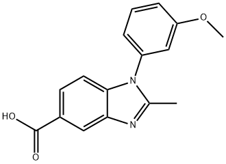 1-(3-methoxyphenyl)-2-methyl-1H-benzimidazole-5-carboxylic acid Struktur