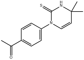 1-[4-(2-mercapto-4,4-dimethylpyrimidin-1(4H)-yl)phenyl]ethanone Struktur