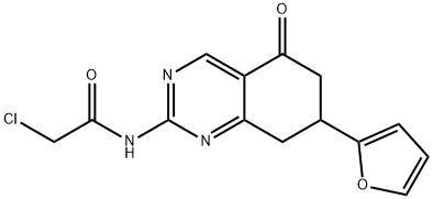 2-chloro-N-[7-(2-furyl)-5-oxo-5,6,7,8-tetrahydroquinazolin-2-yl]acetamide Struktur