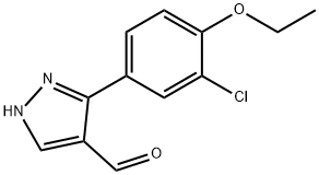 3-(3-chloro-4-ethoxyphenyl)-1H-pyrazole-4-carbaldehyde Struktur