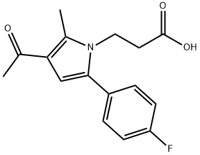 3-[3-acetyl-5-(4-fluorophenyl)-2-methyl-1H-pyrrol-1-yl]propanoic acid Struktur