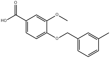 3-methoxy-4-[(3-methylbenzyl)oxy]benzoic acid Struktur