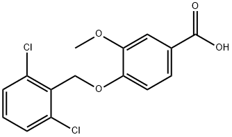 4-[(2,6-dichlorobenzyl)oxy]-3-methoxybenzoic acid Struktur