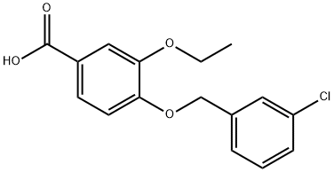 4-[(3-chlorobenzyl)oxy]-3-ethoxybenzoic acid Struktur