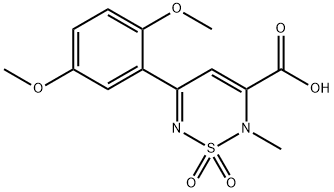 5-(2,5-dimethoxyphenyl)-2-methyl-2H-1,2,6-thiadiazine-3-carboxylic acid 1,1-dioxide Struktur