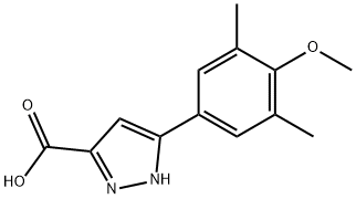 5-(4-methoxy-3,5-dimethylphenyl)-1H-pyrazole-3-carboxylic acid Struktur